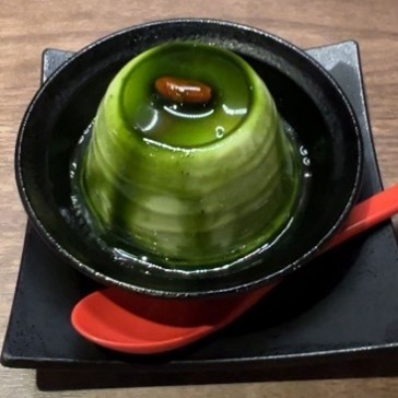 ichiran ramen restaurant de ramen : dessert flan au matcha