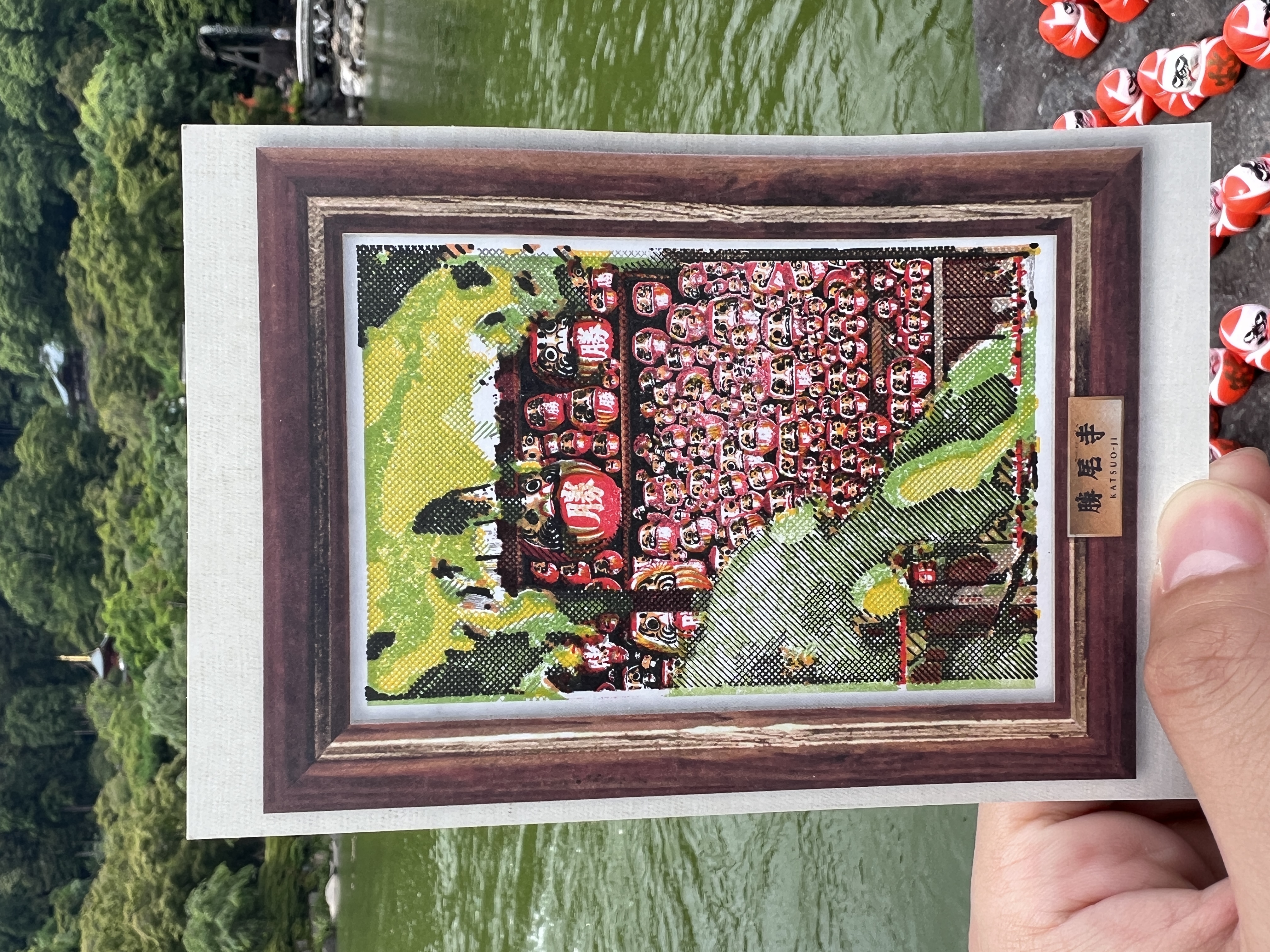 Temple Katsuo-ji Osaka : tampon des darumas